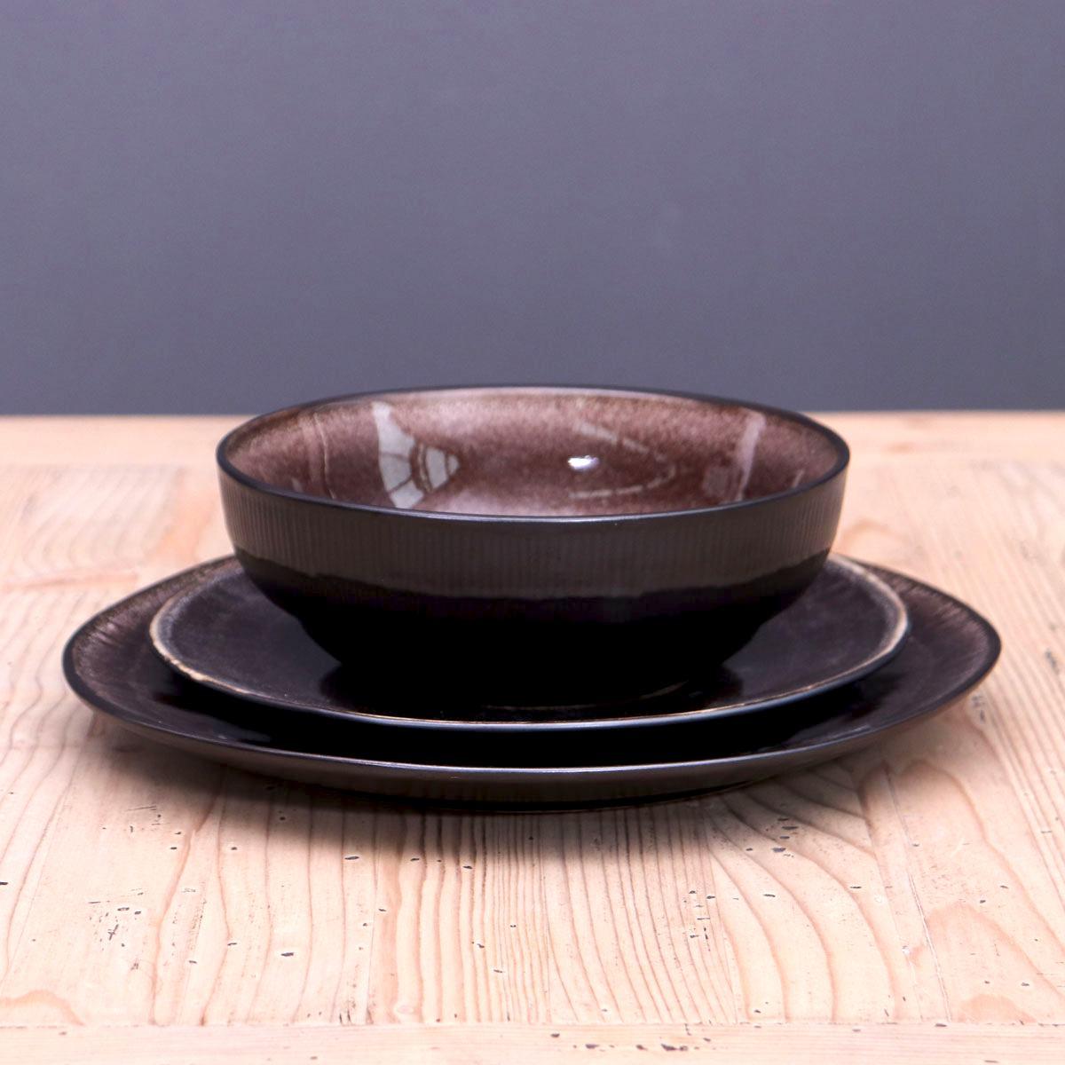 Piatti Servizio Tavola Set pz.18 Zen Marrone | Innova