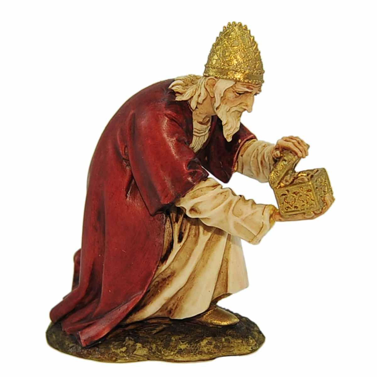 Statua cm.15 Re Magio Gaspare in Ginocchio Collection | Moranduzzo