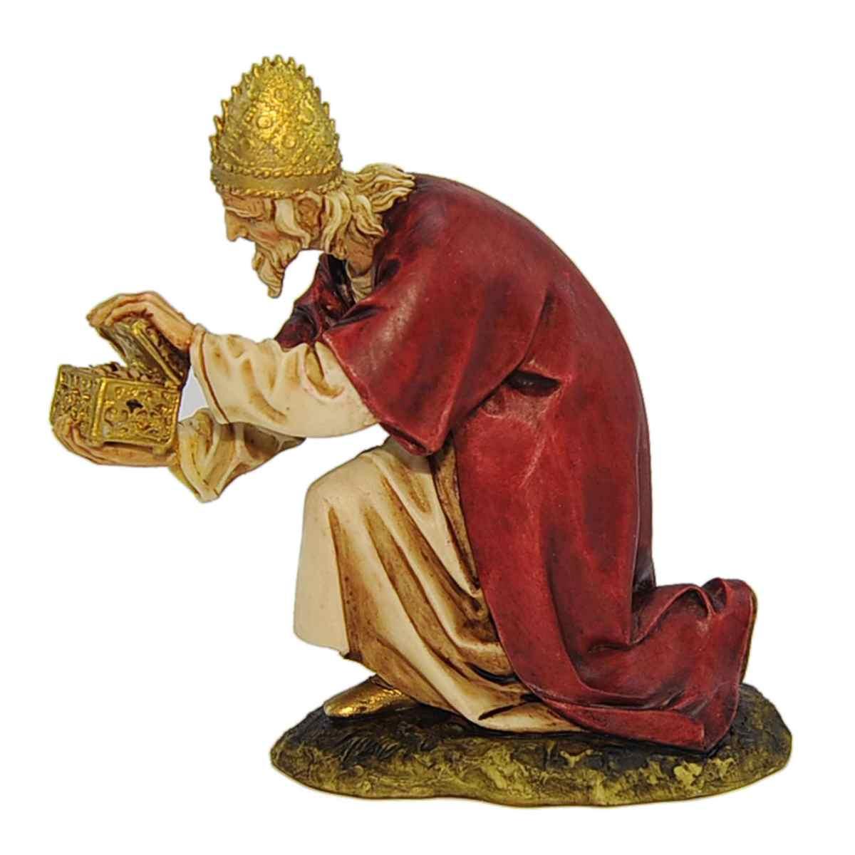 Statua cm.15 Re Magio Gaspare in Ginocchio Collection | Moranduzzo