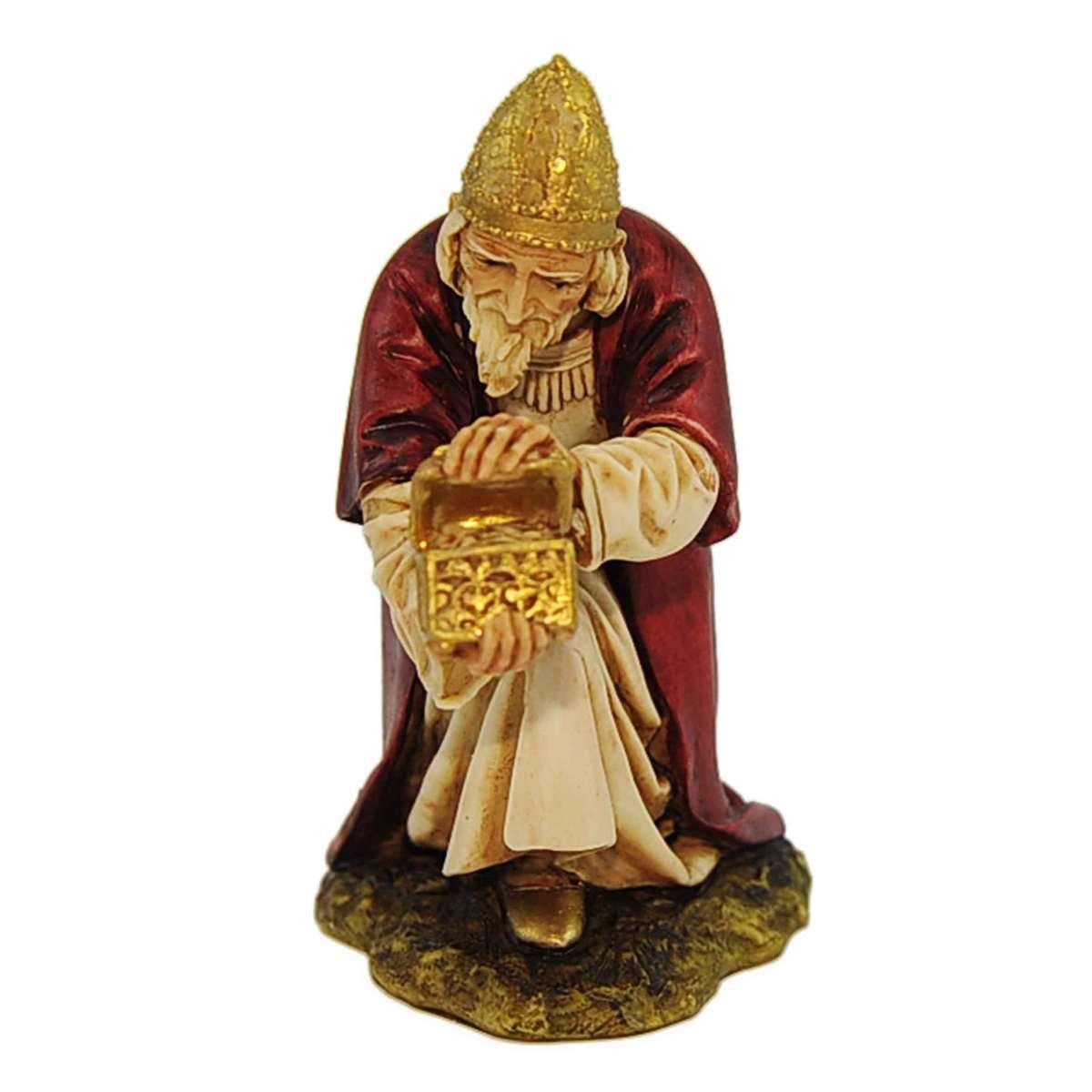 Statua cm.15 Re Magio Gaspare in Ginocchio Collection | Moranduzzo