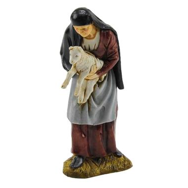 Statua cm.12 Vecchia con Agnello in Braccio | Moranduzzo