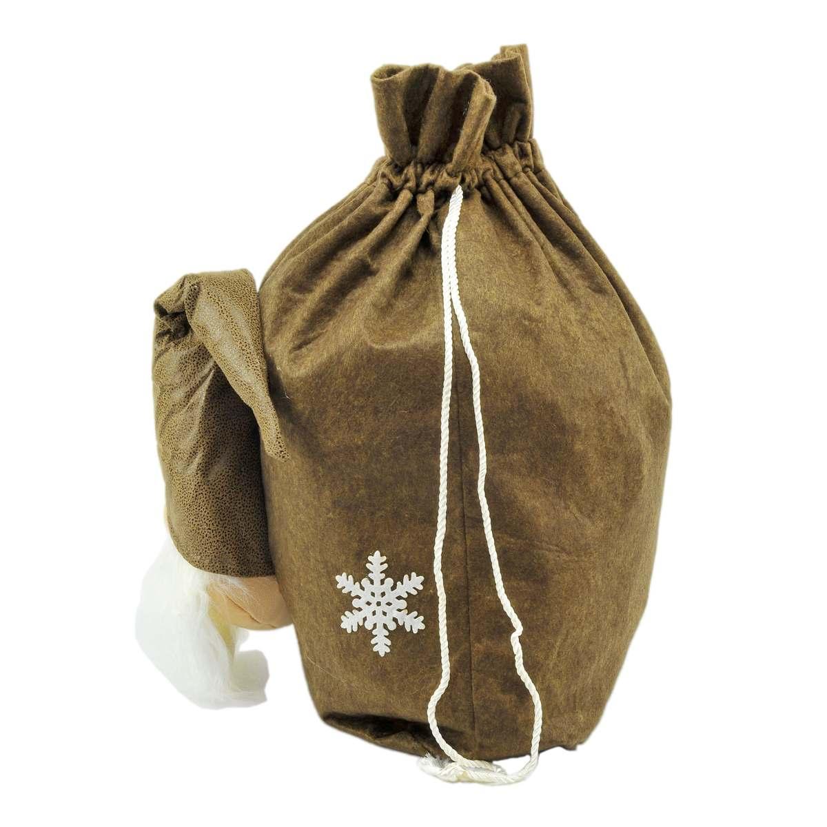 Sacco Natalizio con Gnomo Marrone cm.50x40 |Moranduzzo