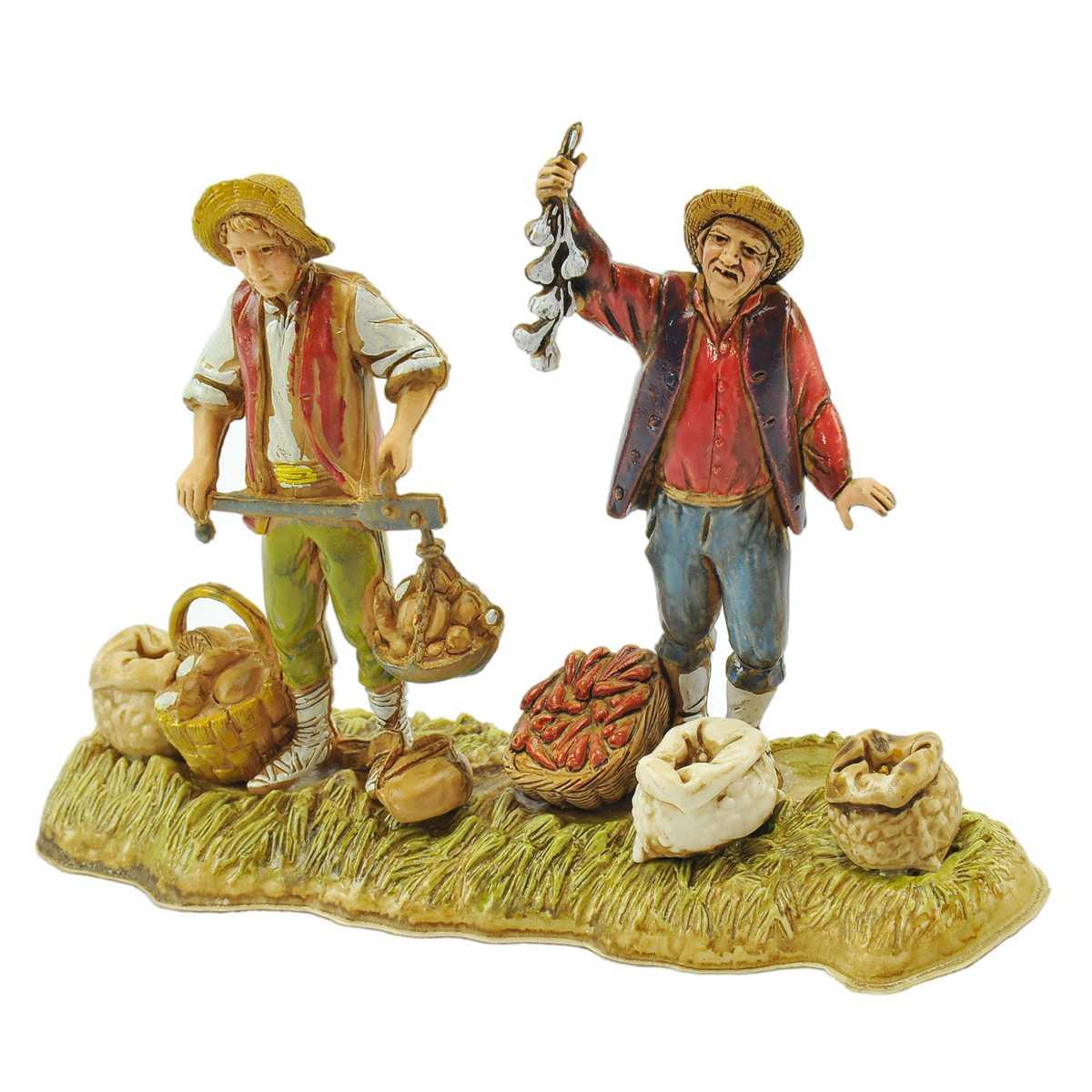 Statua cm.10 Ortolani con Ceste e Sacchi | Moranduzzo