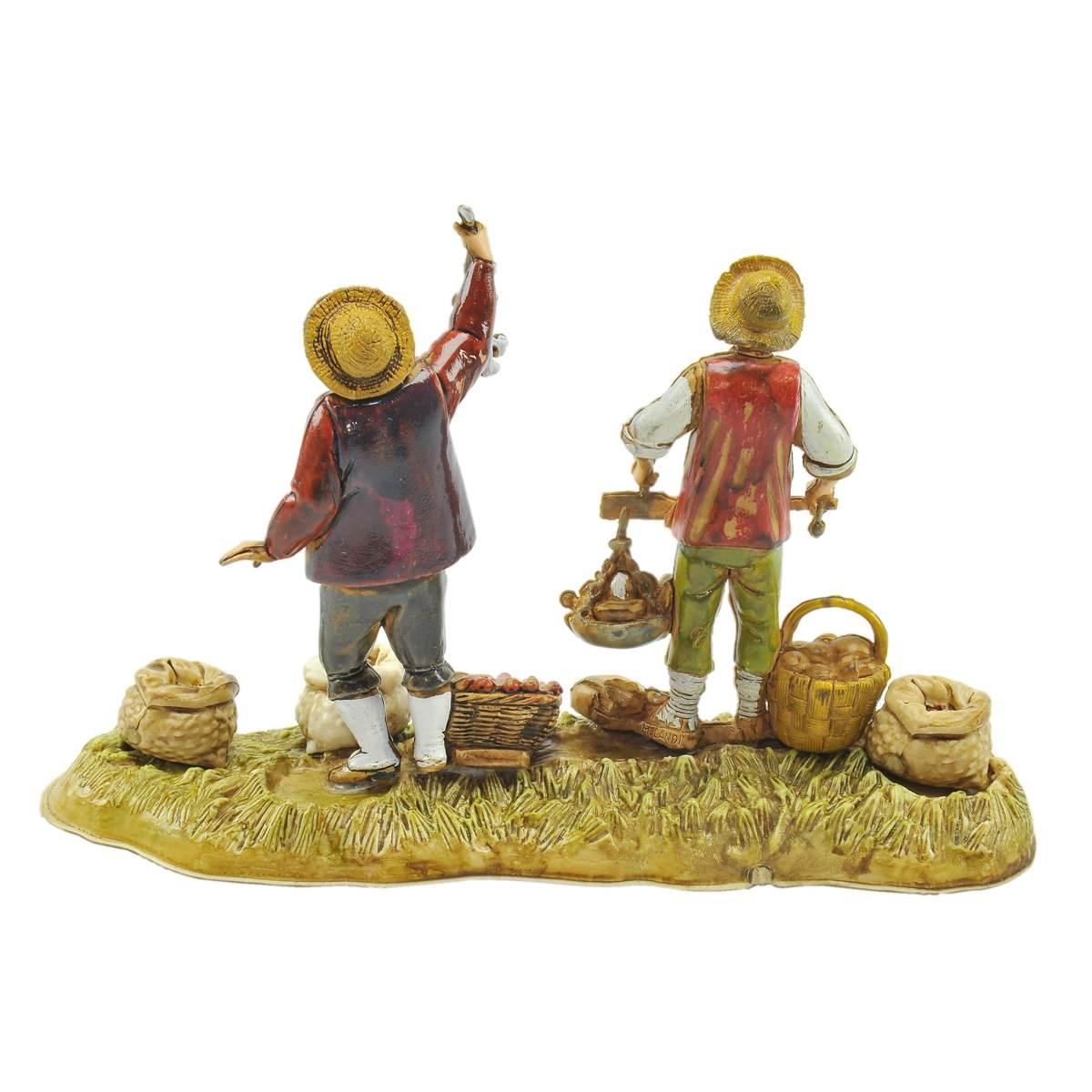 Statua cm.10 Ortolani con Ceste e Sacchi | Moranduzzo