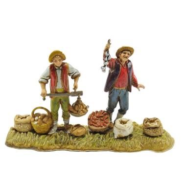 Statua cm.10 Ortolani con Ceste e Sacchi | Moranduzzo