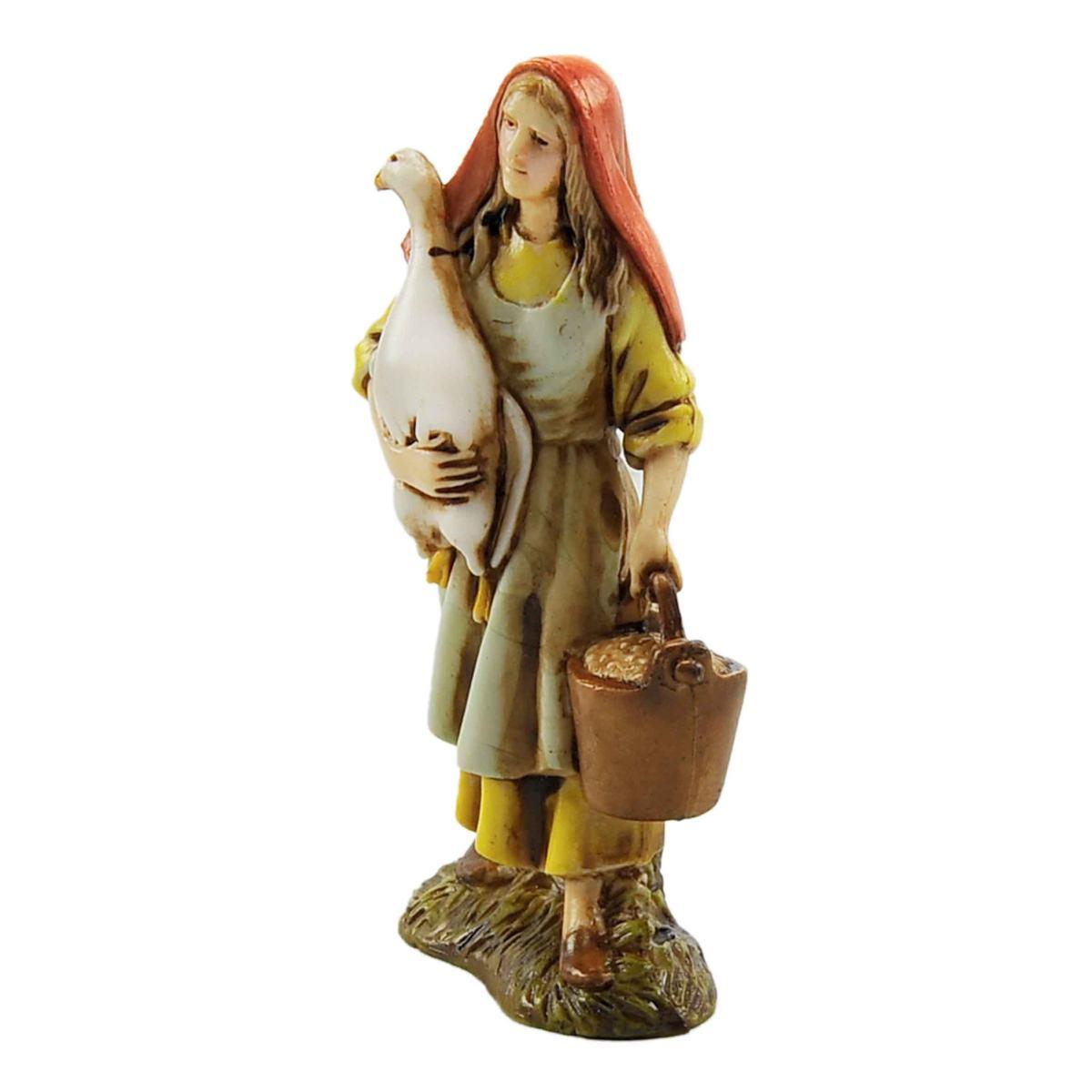 Statua cm.10 Donna con Oca e Secchio | Moranduzzo