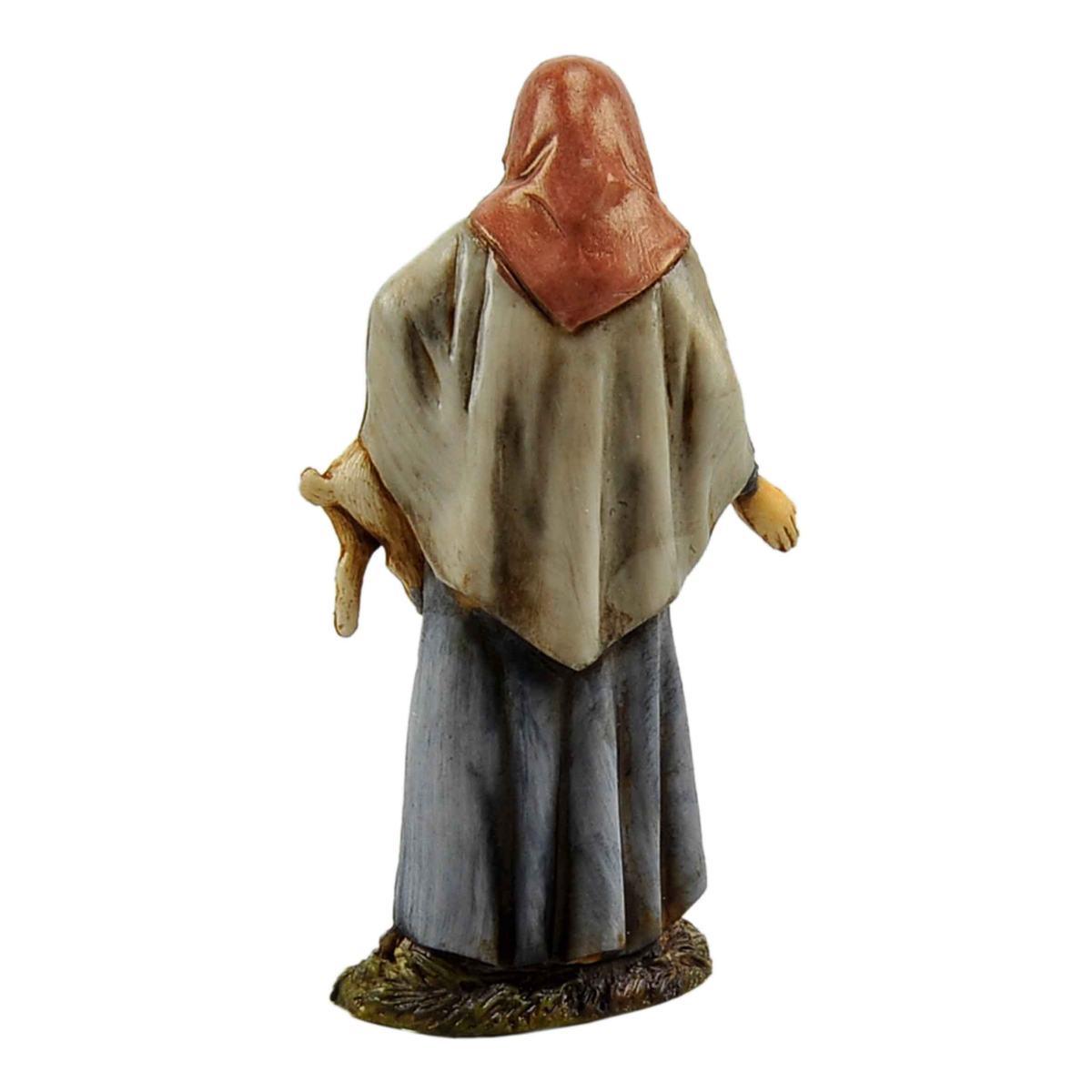 Statua cm.10 Donna con Sacca e Coniglio Braccio | Moranduzzo