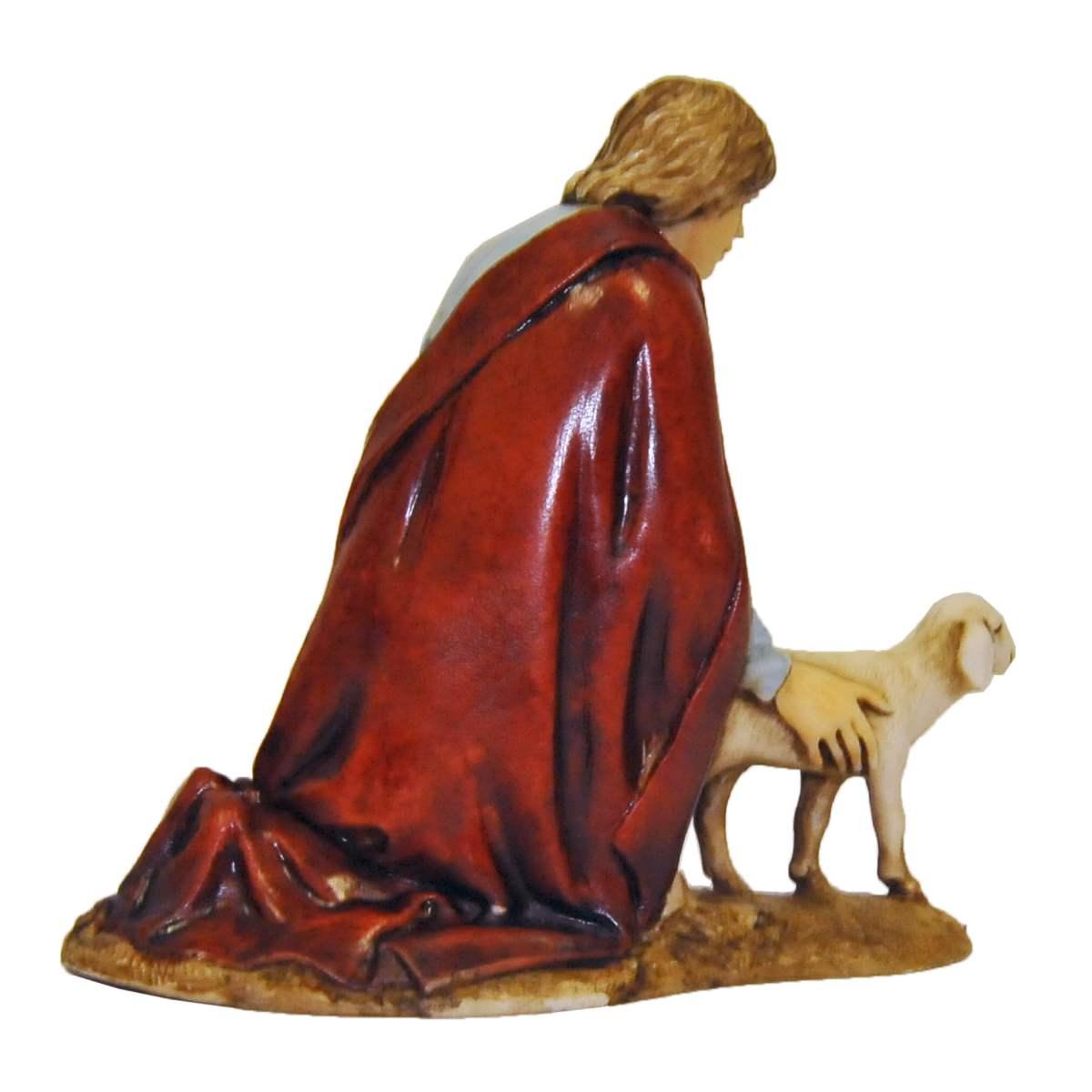 Statua cm.10 Pastore inginocchiato con Pecora | Moranduzzo