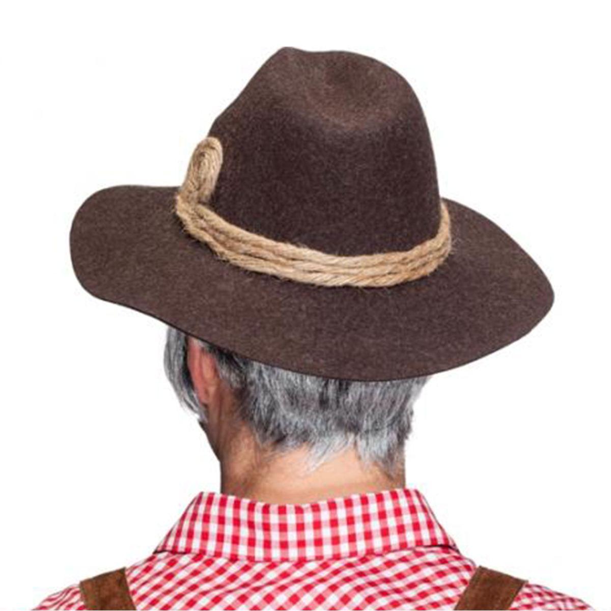 Cappello Bavarese Tirolese Feltro Lana Marrone |Orlob