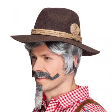 Cappello Bavarese Tirolese Feltro Lana Marrone |Orlob
