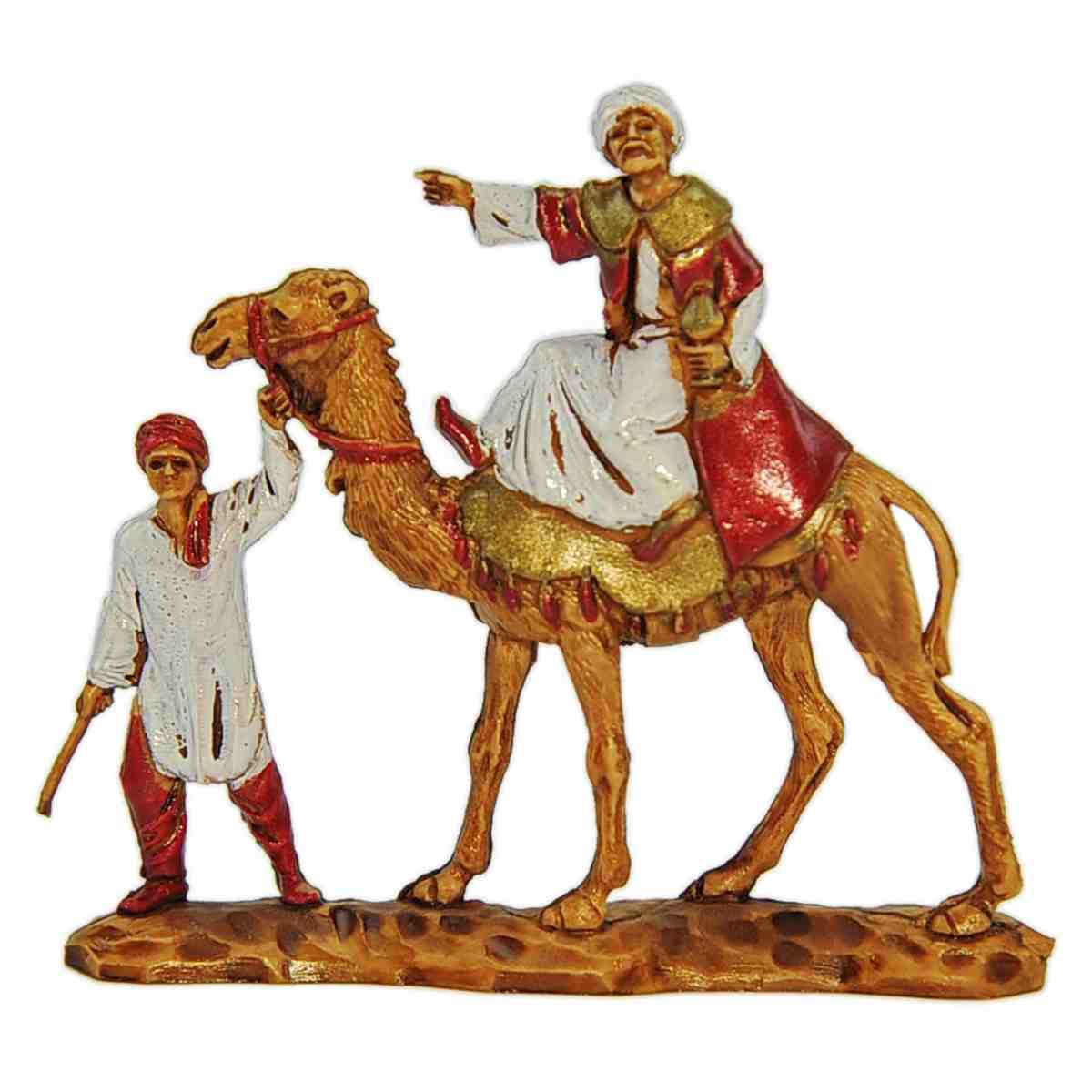 Statua cm.3,5 Re Magi con Cammelli e Cammellieri Set da 3 Pz. |Moranduzzo