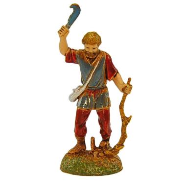 Statua presepe 6 cm boscaiolo con acetta