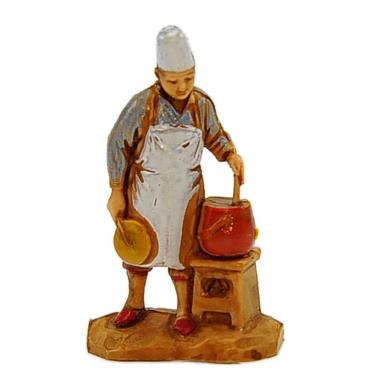 Statua cm.3,5 Cuoco con Pentola | Moranduzzo