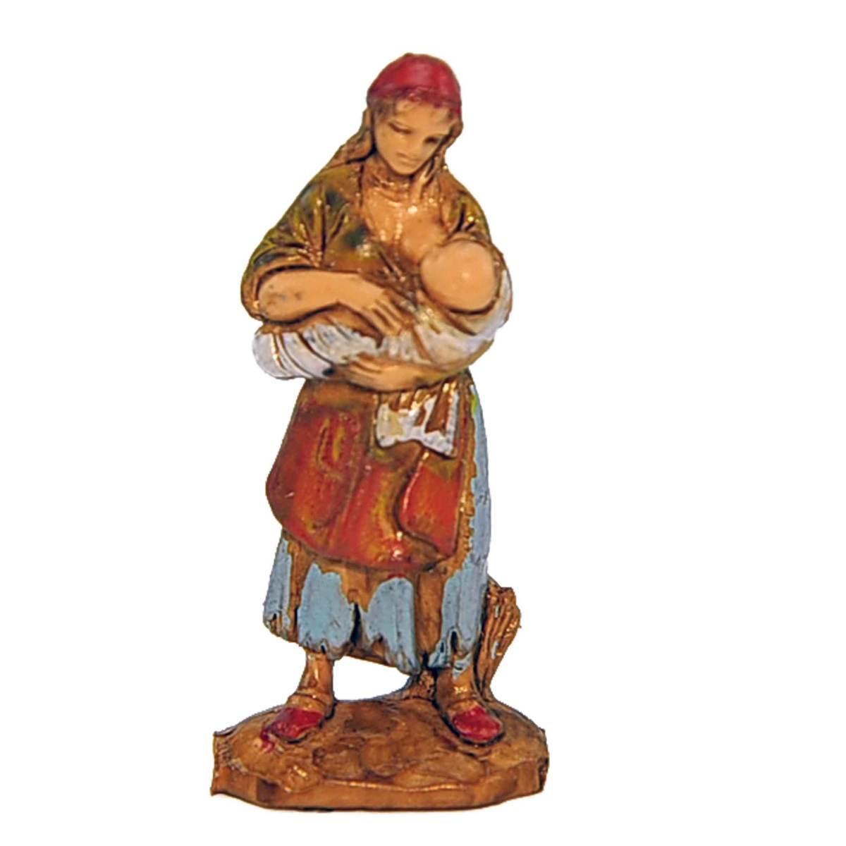 Statua presepe 3,5 cm zingara con bimbo