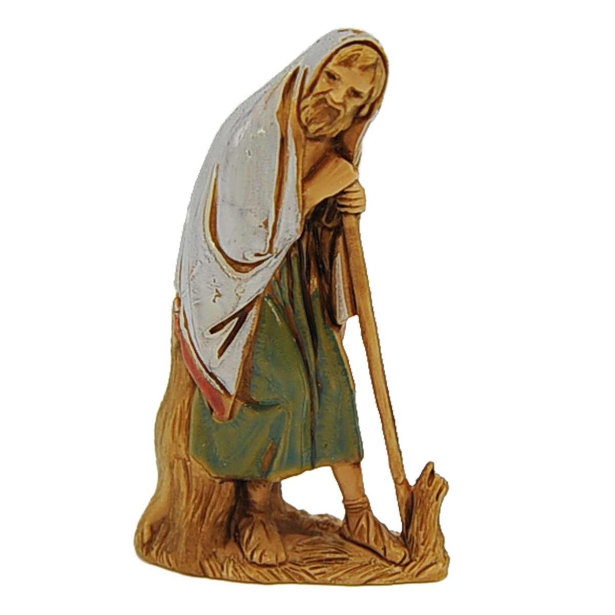 Statua cm.6,5 Vecchio Appoggiato al Bastone | Moranduzzo