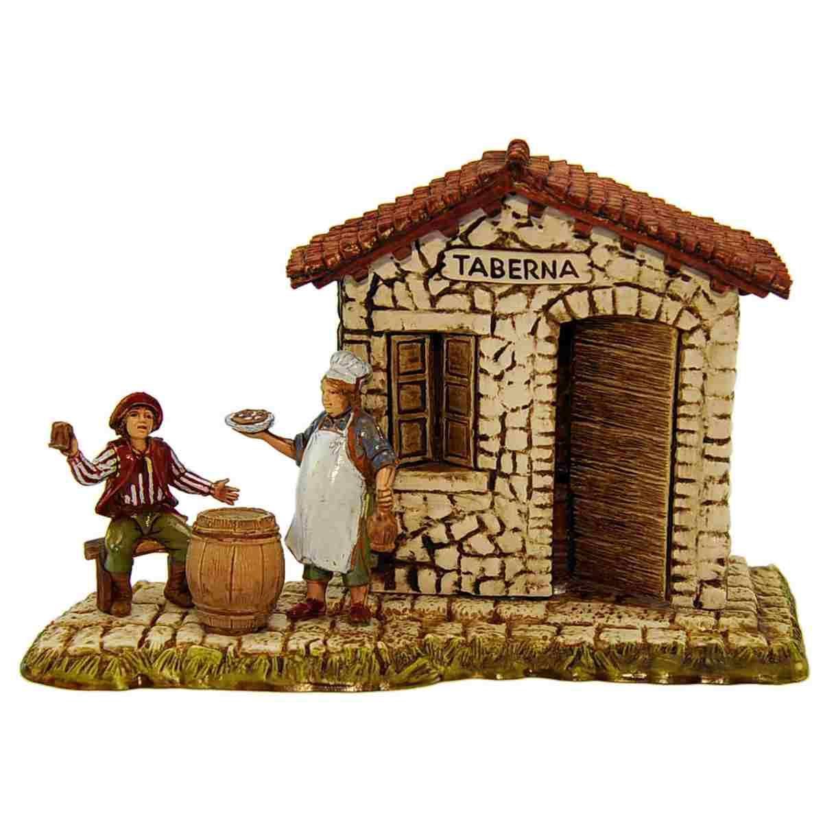 Statua cm.6 Oste e Bevitore in Taverna | Moranduzzo