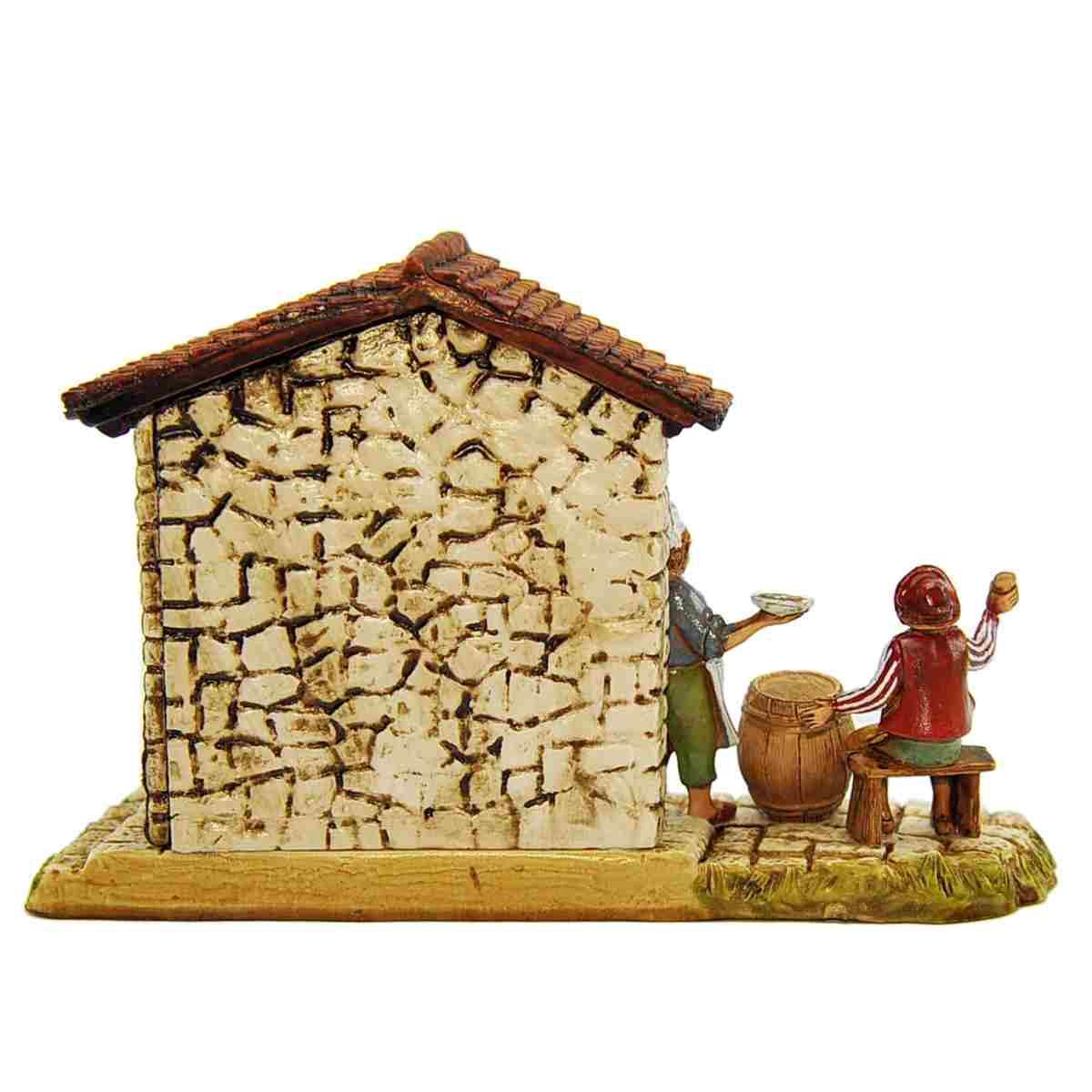 Statua cm.6 Oste e Bevitore in Taverna | Moranduzzo