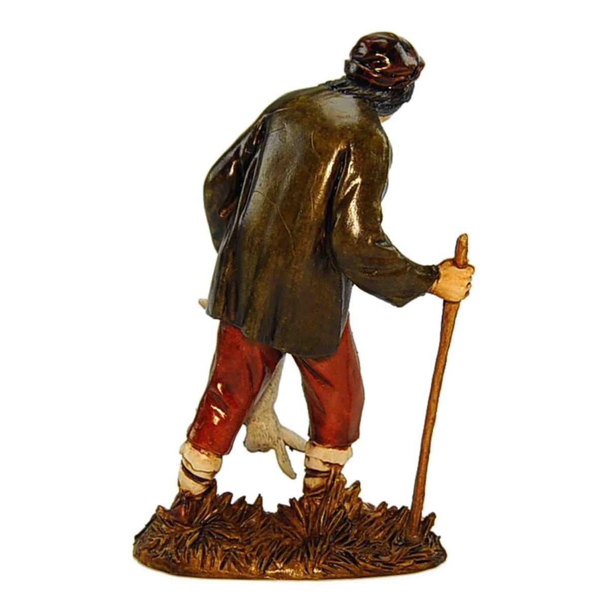 Statua cm.12 Cacciatore con Coniglio e Bastone | Moranduzzo