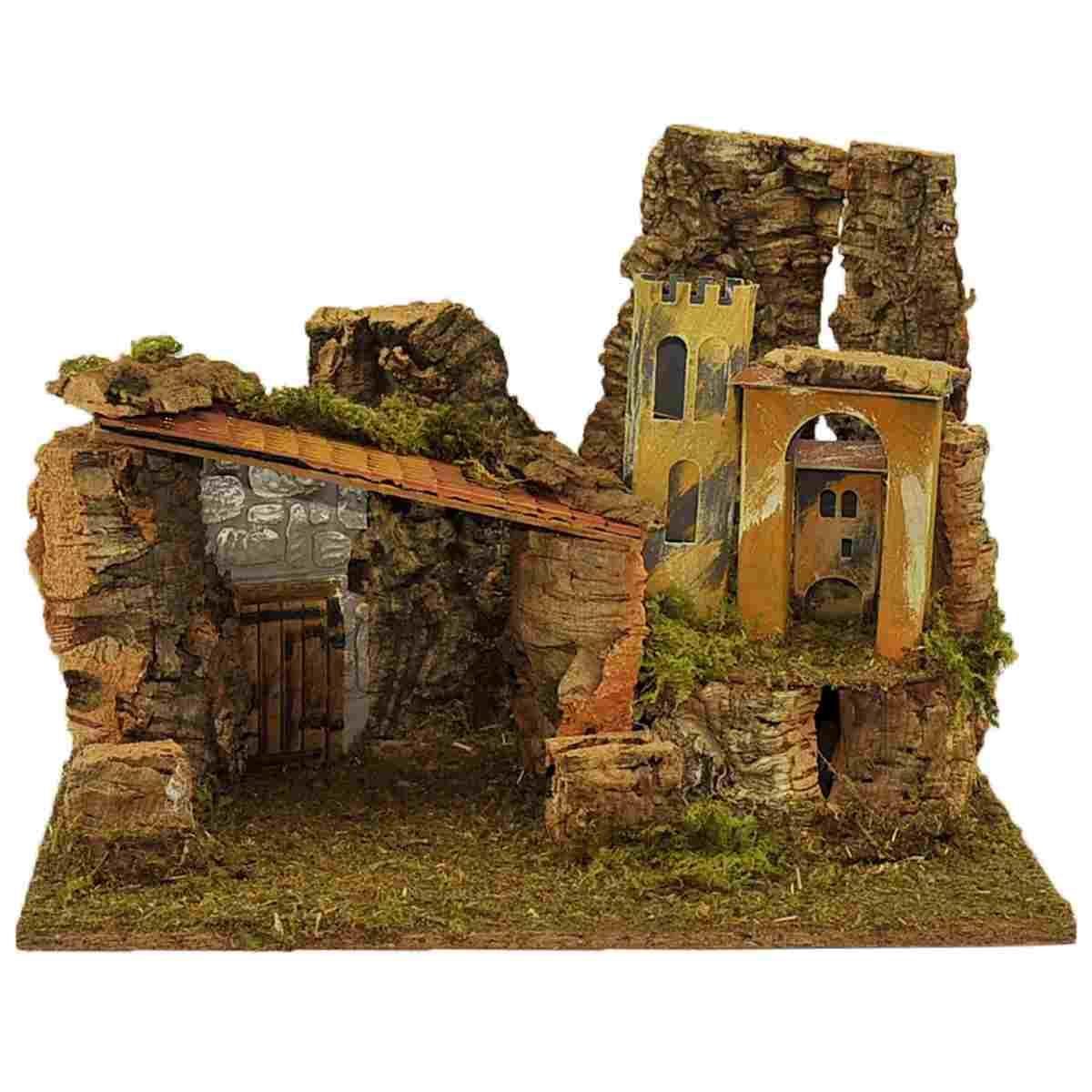 Capanna Legno con Luci Case cm.41x31x27 | Moranduzzo