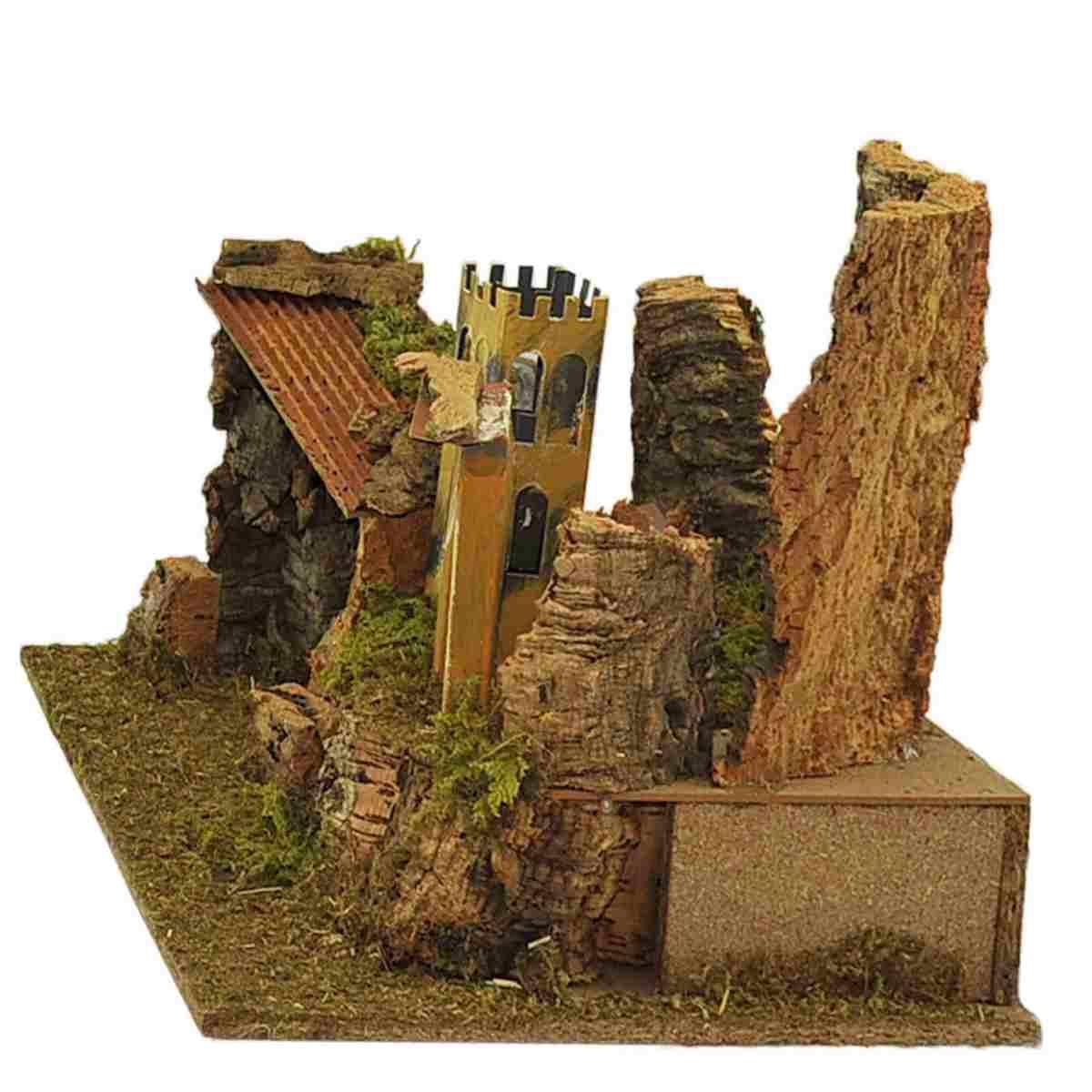 Capanna Legno con Luci Case cm.41x31x27 | Moranduzzo