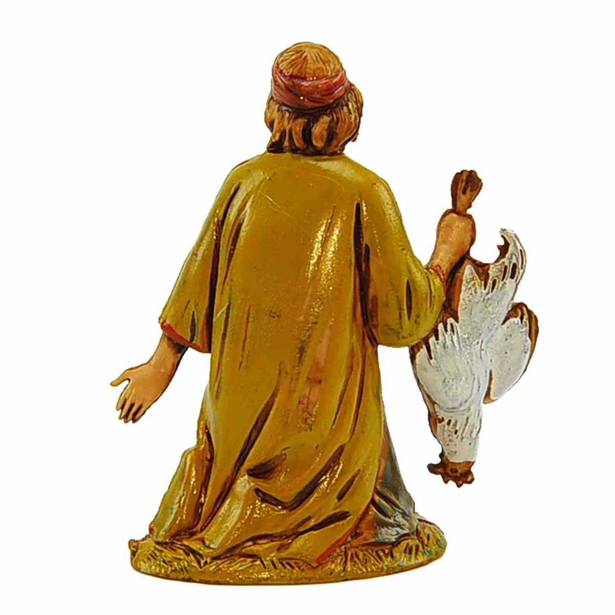 Statua cm.6,5 Inginocchiato con Gallo | Moranduzzo