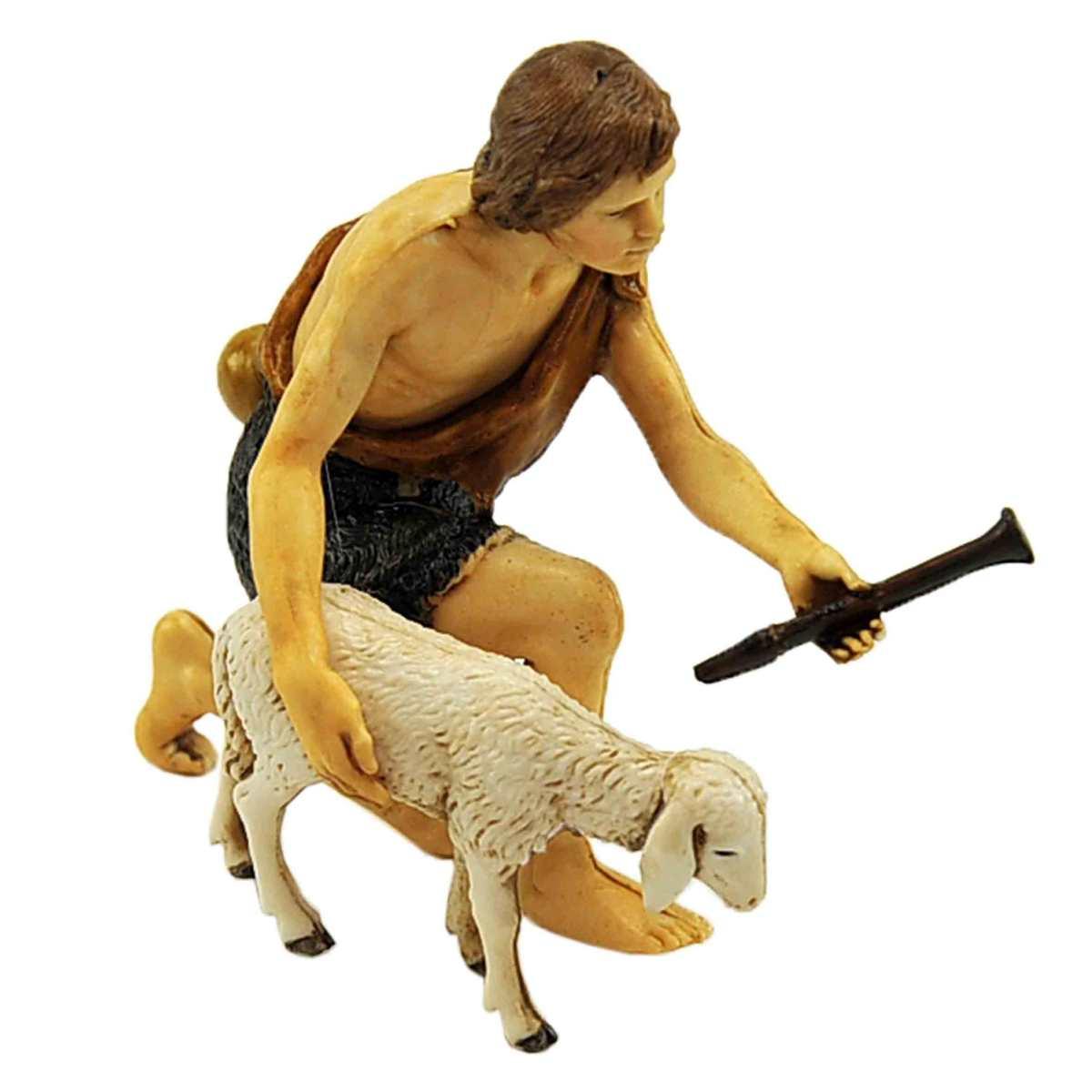 Statua cm.13 Pastore inginocchiato con Pecora | Moranduzzo