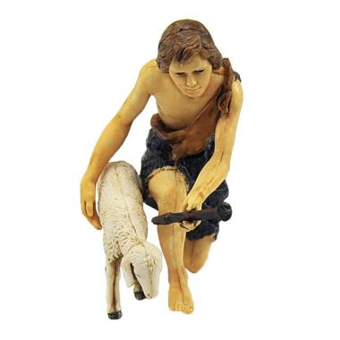 Statua cm.13 Pastore inginocchiato con Pecora | Moranduzzo