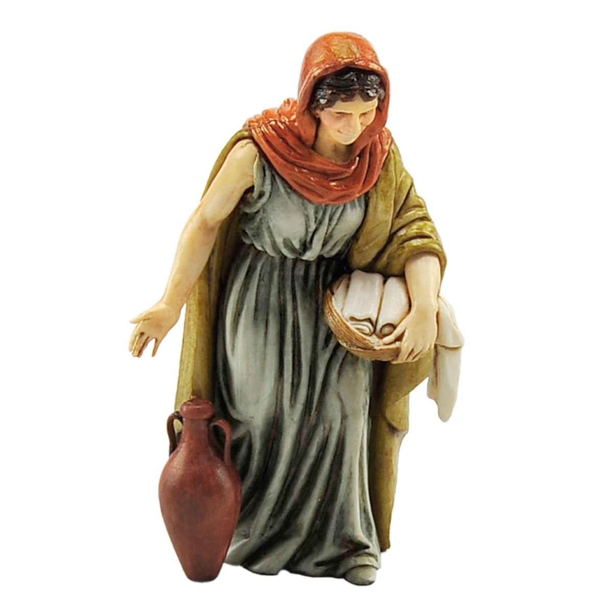 Statua cm.13 Donna con Anfora e Cesta | Moranduzzo