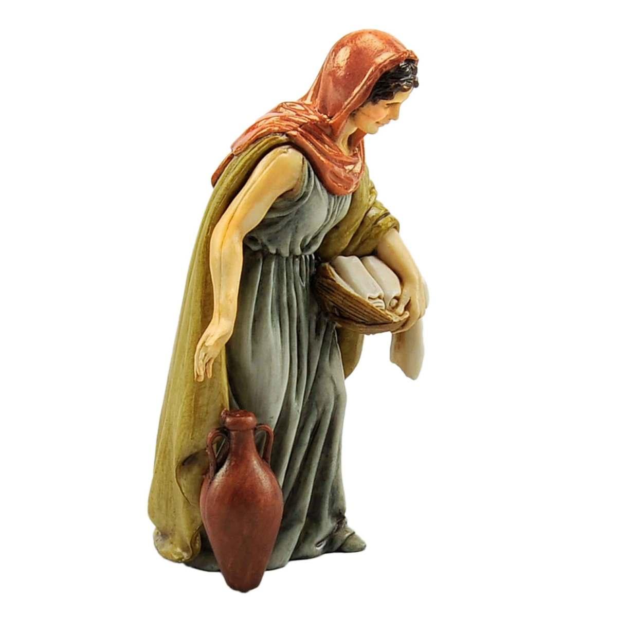 Statua cm.13 Donna con Anfora e Cesta | Moranduzzo