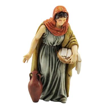 Statua cm.13 Donna con Anfora e Cesta | Moranduzzo