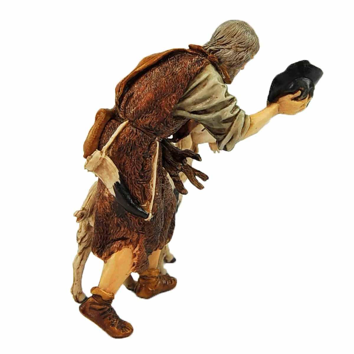 Statua cm.13 Vecchio con Cappello e Capra | Moranduzzo