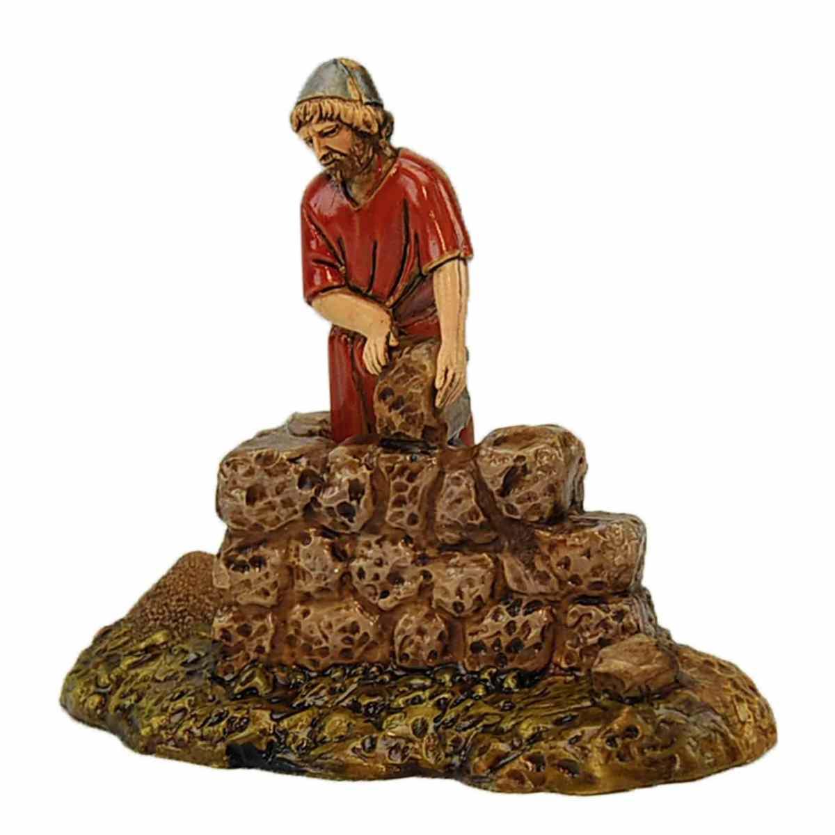 Statua cm.10 Muratore con Muretto | Moranduzzo