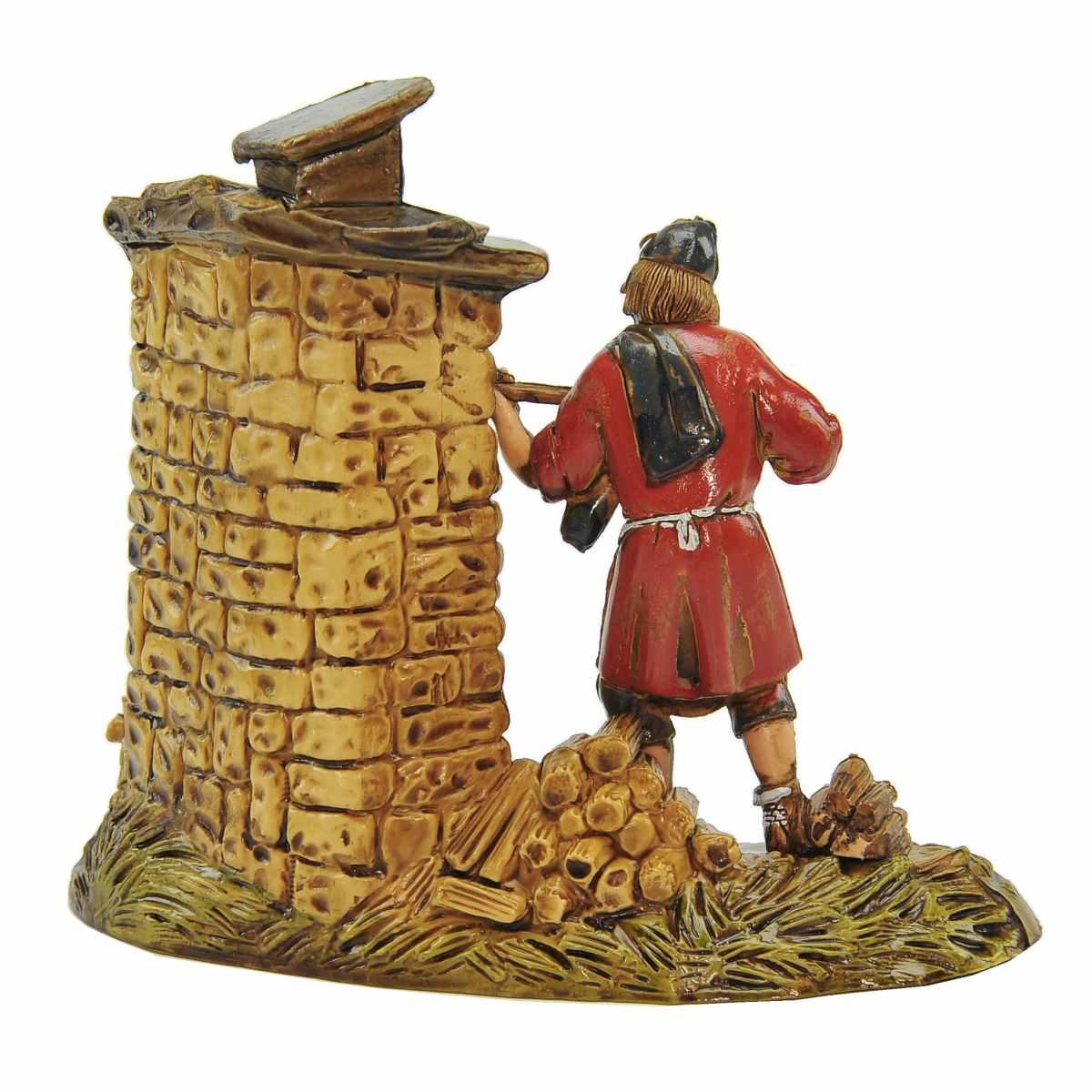 Statua cm.10 Fornaio con Forno e Pala |Moranduzzo