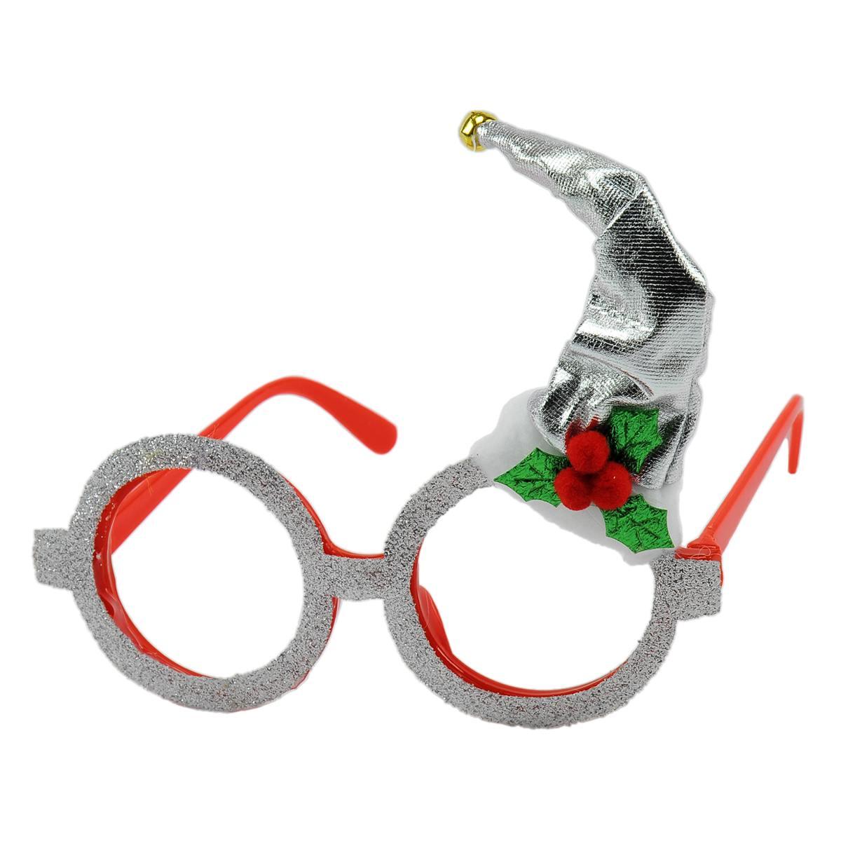 Occhiali Natalizi con Cappellino Glitter 2 Colori |Moranduzzo