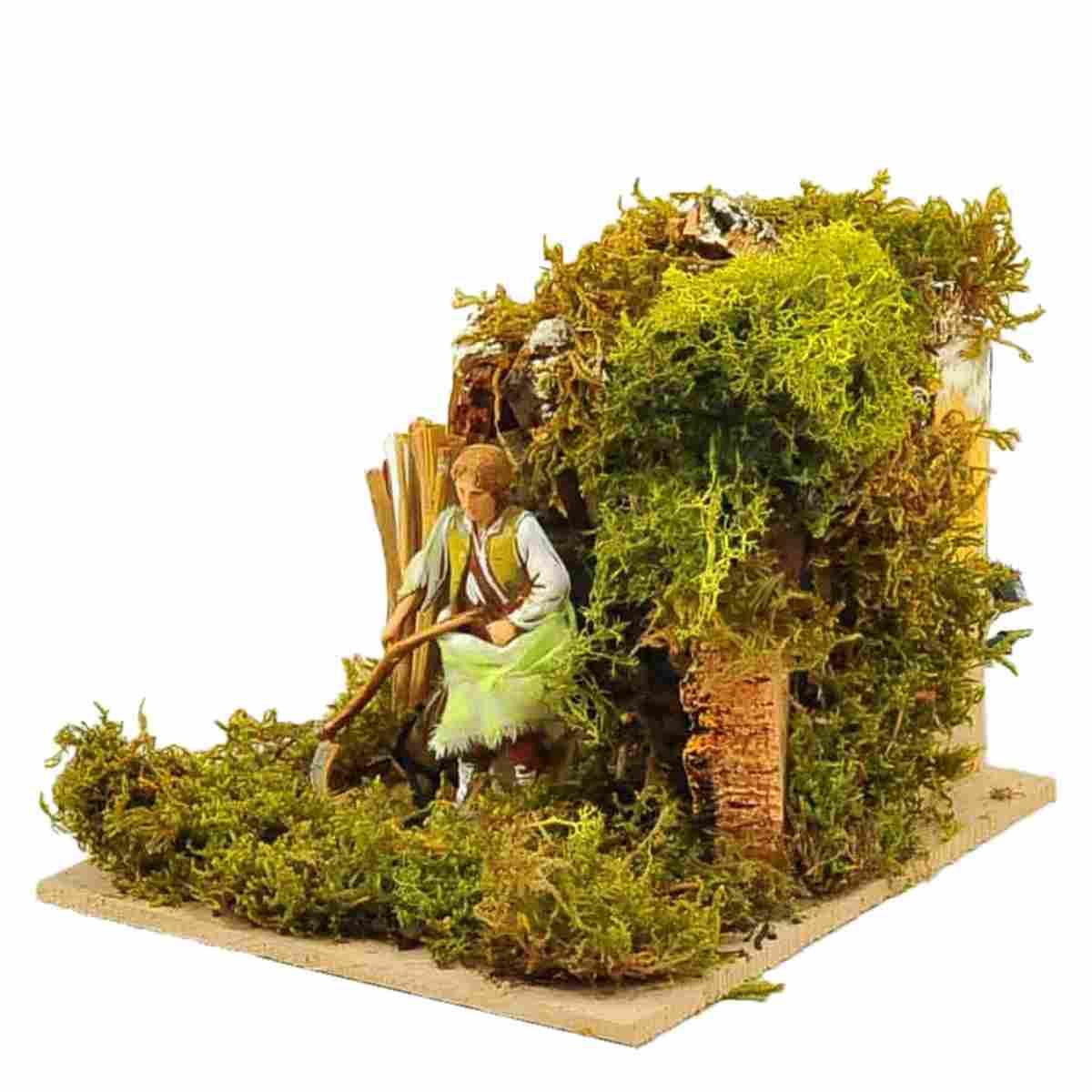 Statua cm.10 Uomo con Falce con con Movimento | Moranduzzo