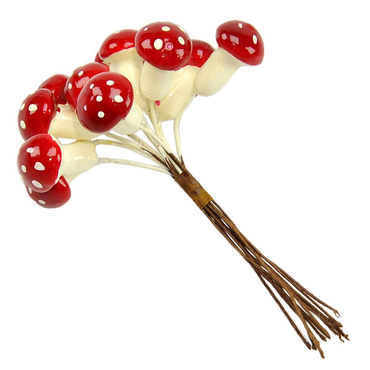 Fiore Natale Pick Funghetto Mazzo cm.12 Set pz.12 |Moranduzzo