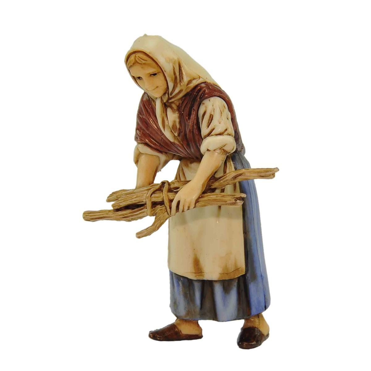 Statua cm.10 Donna con Legna | Moranduzzo