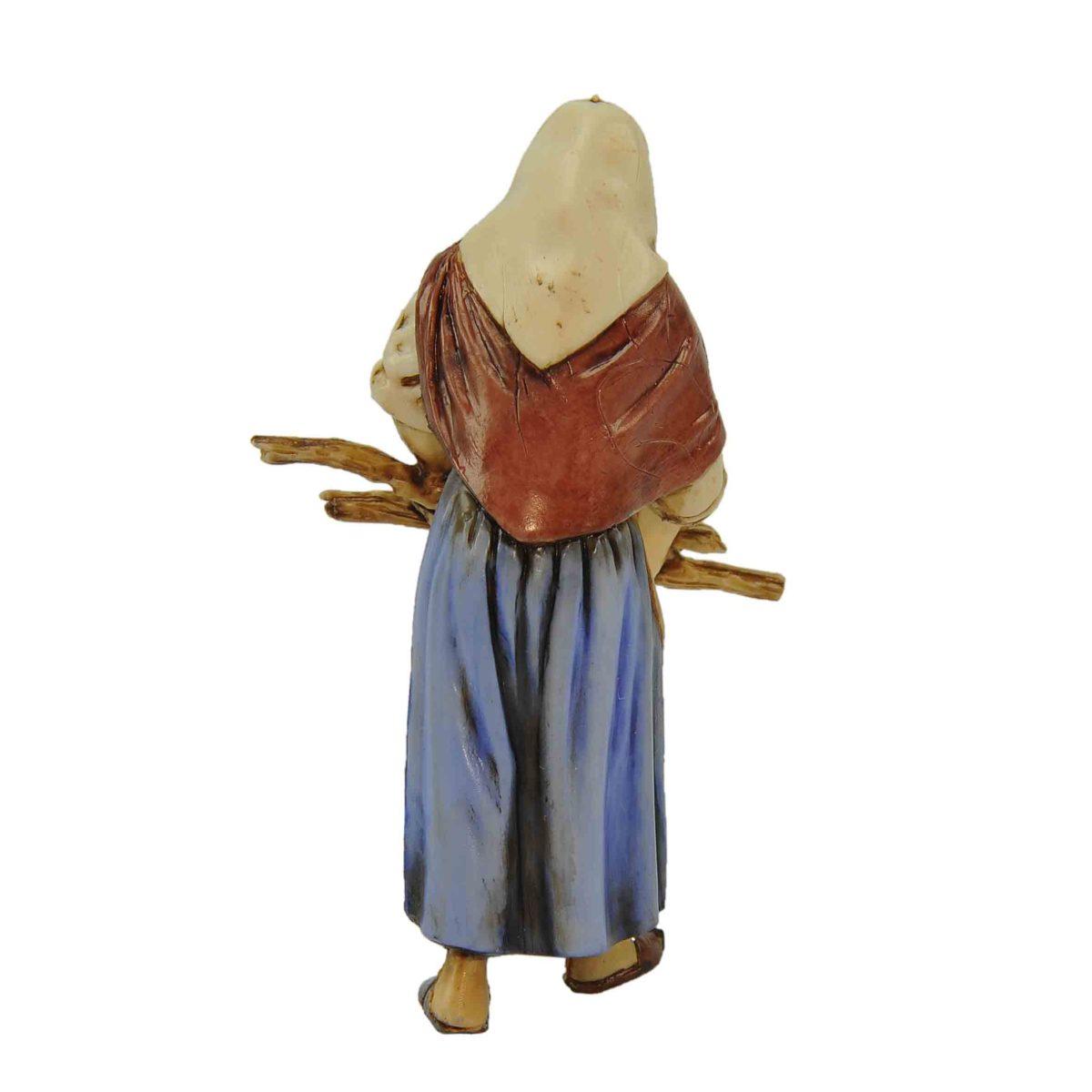 Statua cm.10 Donna con Legna | Moranduzzo