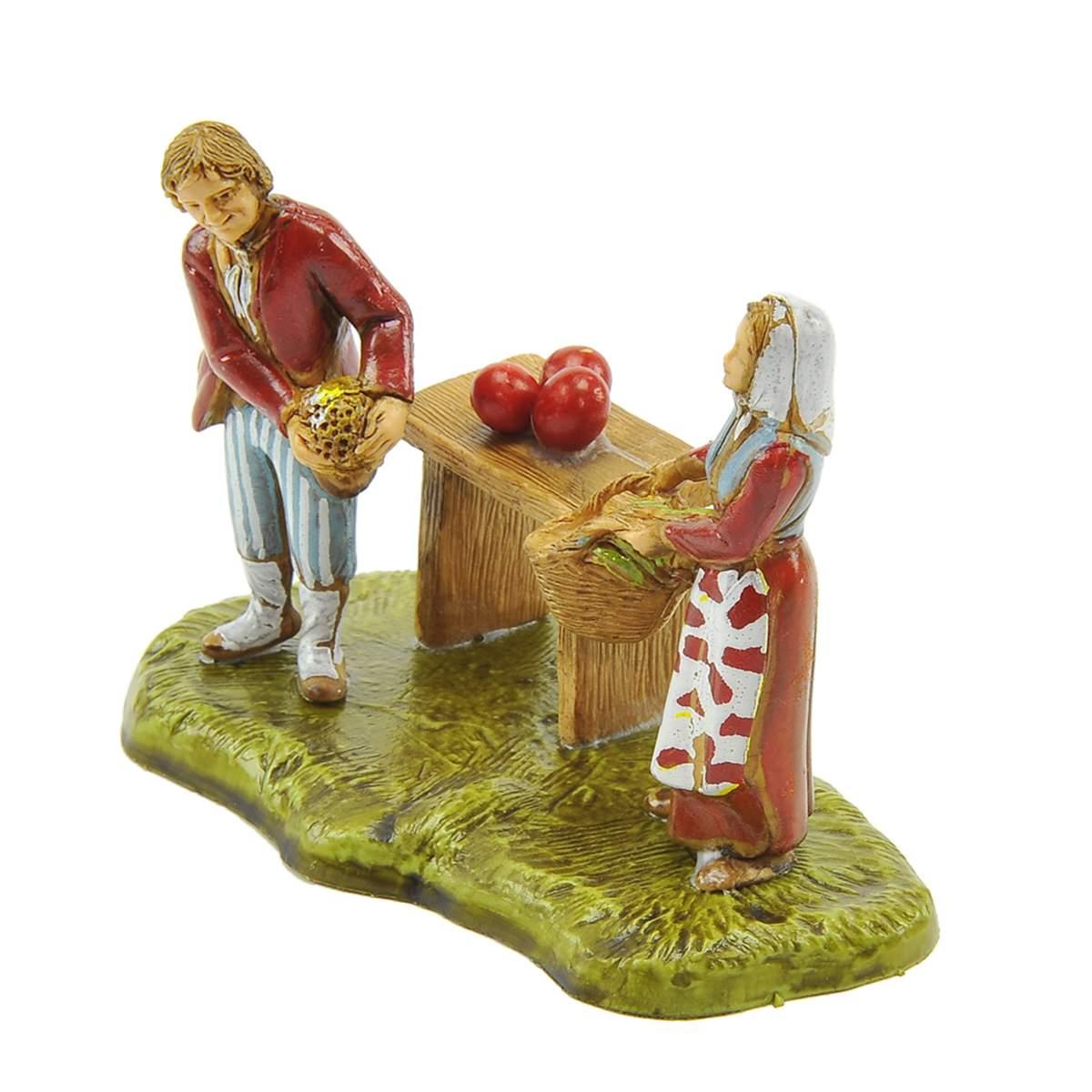 Statua cm.6 Fruttivendolo con Tavolo | Moranduzzo