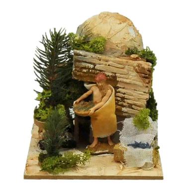 Statua cm.10 Pescivendolo con con Movimento | Moranduzzo