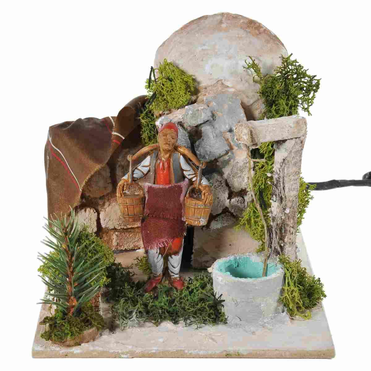 Statua cm.10 Uomo al Pozzo con con Movimento | Moranduzzo