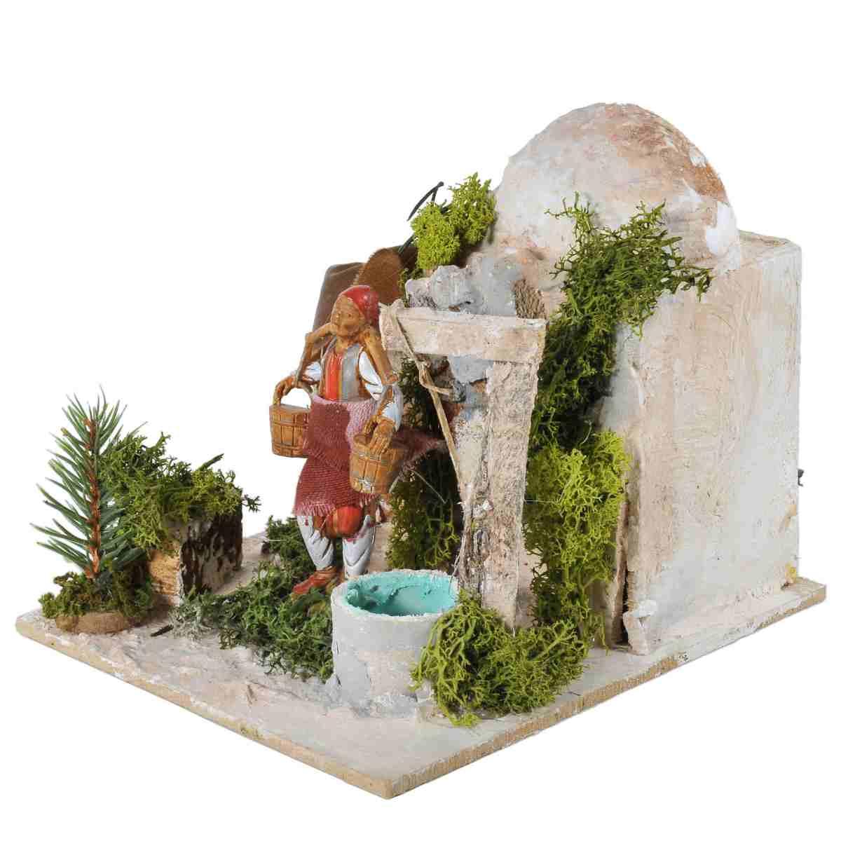 Statua cm.10 Uomo al Pozzo con con Movimento | Moranduzzo