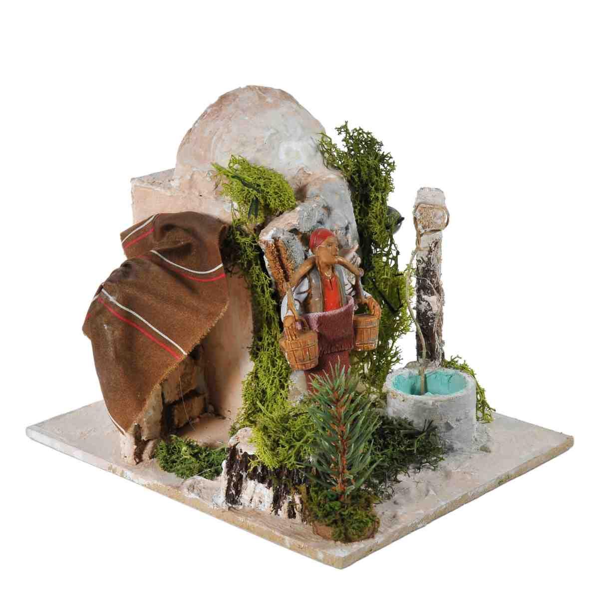 Statua cm.10 Uomo al Pozzo con con Movimento | Moranduzzo