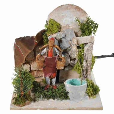 Statua cm.10 Uomo al Pozzo con con Movimento | Moranduzzo