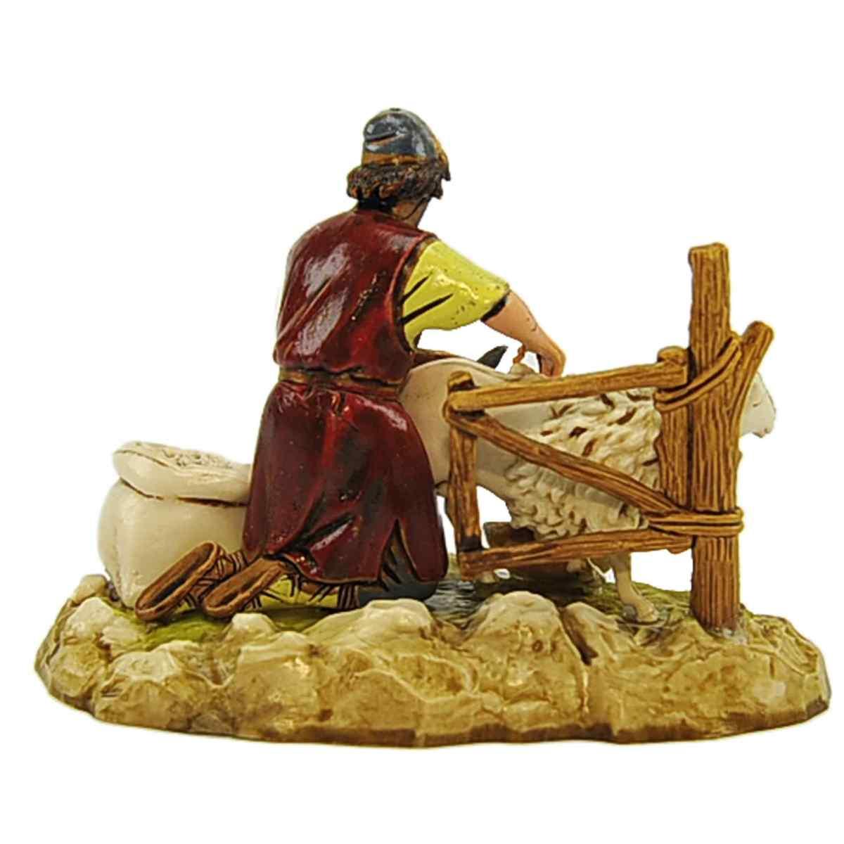 Statua cm.10 Tosatore con Pecora | Moranduzzo
