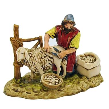 Statua cm.10 Tosatore con Pecora | Moranduzzo
