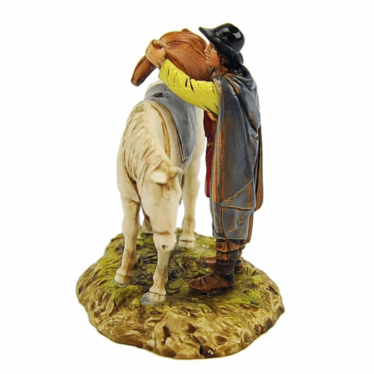 Statua cm.10 Uomo che Sella il Cavallo | Moranduzzo