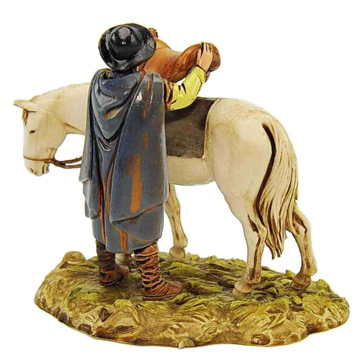Statua cm.10 Uomo che Sella il Cavallo | Moranduzzo