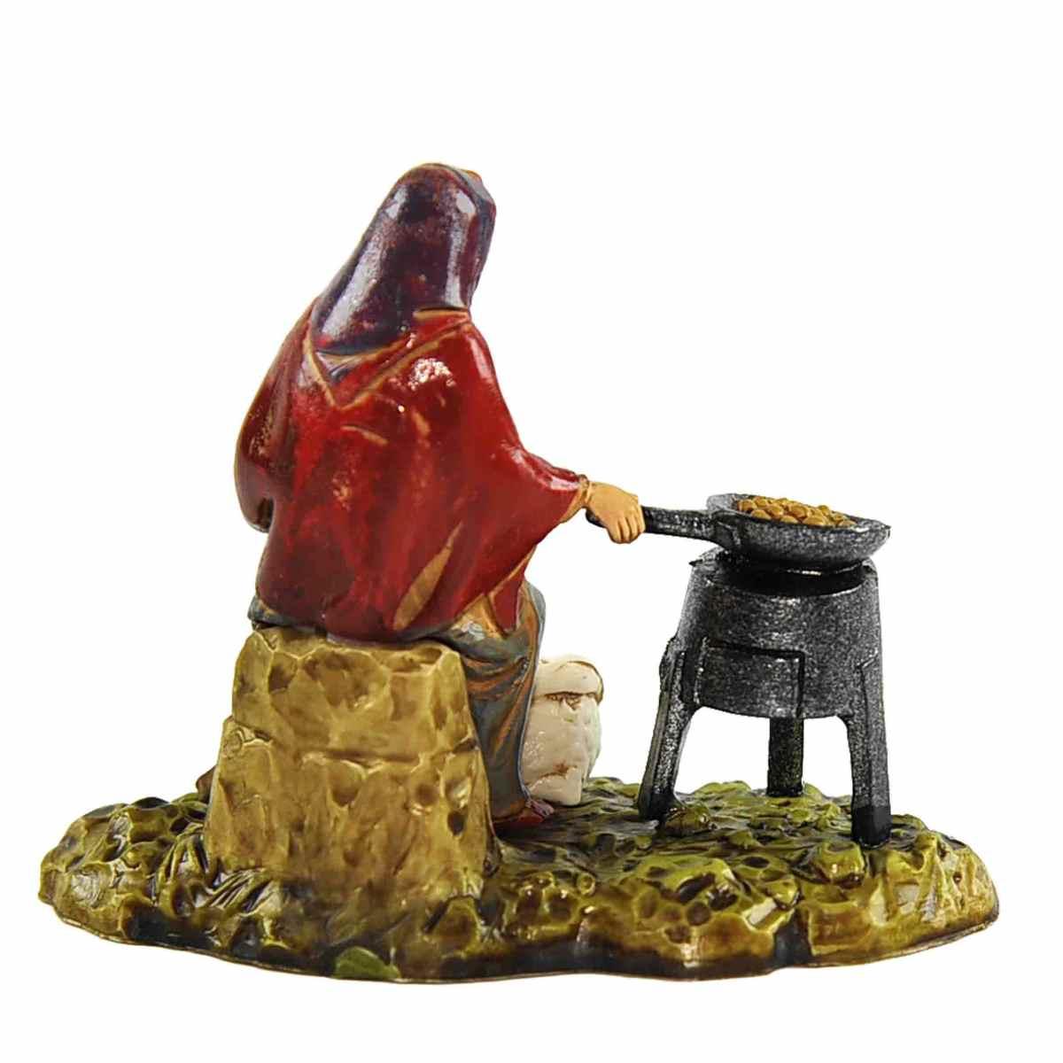 Statua cm.10 Donna Castagnaia con Braciere | Moranduzzo