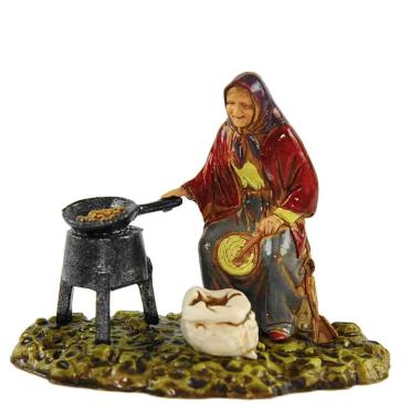 Statua cm.10 Donna Castagnaia con Braciere | Moranduzzo